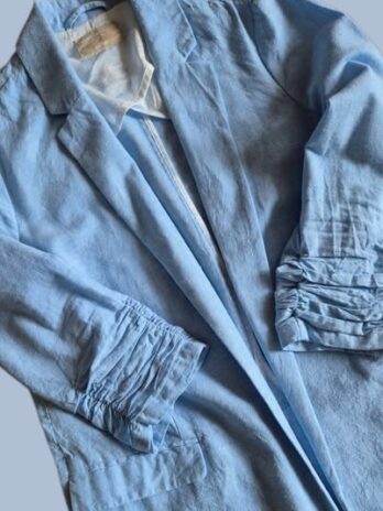 Blazer “ S. Oliver “ Größe 40 in Hellblau verschlusslos 55% Leinen 45% Baumwolle