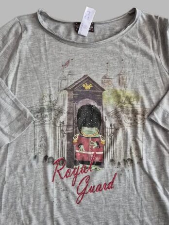 Shirt “ Princess goes Hollywood “ Größe 42 in Hellgrau/Print/Royal Guard 50% Baumwolle 50% Modal