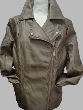 Jacke “ Emoi By Emonite “ Größe 40 in Olivgrün/Kunstleder