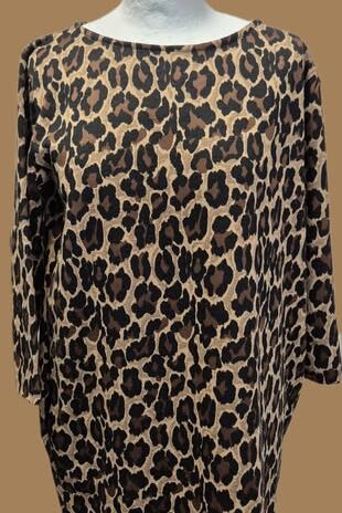 Kleid “ la fée Maraboutèe “ Größe 36/38 in Schwarz/Schokobraun/Beige Animalprint