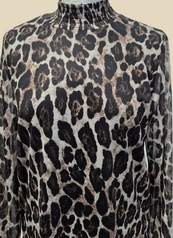Shirt “ Vila “ Größe 38/40 in Schwarz/Beige/Braun/Animalprint