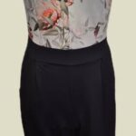 Jumpsuit “ Made in Italy “ Größe 36 in Schwarz/Beige/Khakigrün floral gemustert
