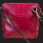 Tasche “ Vera Pelle “ in Rot/Leder Breite ca 20cm Höhe ca 17cm