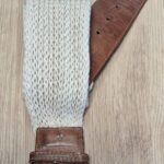 Gürtel “ Stefanel “ in Cognac/Beige Leder&Textil Länge ca 85cm