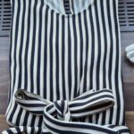 Bluse “ Someday “ Größe 38 in Schwarz/Camel/Beige gestreift 100% Viscose