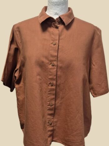 Bluse “ Marc O Polo Denim “ Größe 36/38 in Cognac 53% Leinen 47% Baumwolle