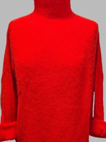 Pulli “ Mary & Yve “ Größe 40/42 in Rot oversized geschnitten 30% Baby-Alpaka