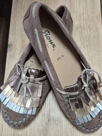 Mokassins “ Sioux “ Größe 38,5 in Nougat/Metallic/Leder NEU!