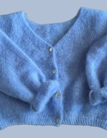 Cardigan “ Americandreams “ Größe 38/40 in Hellblau 76% Mohair 4% Wolle