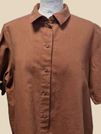 Bluse “ Marc O Polo Denim “ Größe 36/38 in Cognac 53% Leinen 47% Baumwolle