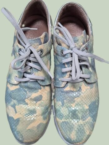 Sneakers “ Hispanitas “ Größe 39 in Khakigrün/Gelb/Leder