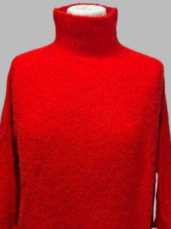 Pulli “ Mary & Yve “ Größe 40/42 in Rot oversized geschnitten 30% Baby-Alpaka