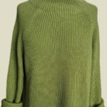 Rippstrickpulli “ Monari “ Größe 38/40 in Apfelgrün 50% Baumwolle