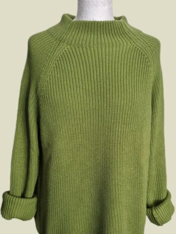 Rippstrickpulli “ Monari “ Größe 38/40 in Apfelgrün 50% Baumwolle