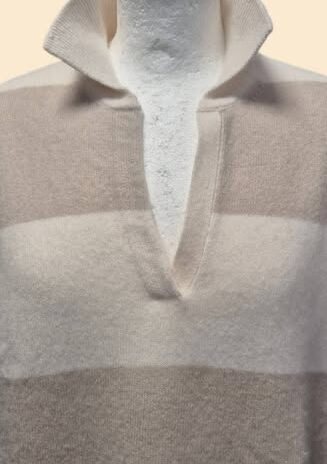 Pulli “ FTC “ Größe 40/42 in Beige/Offwhite gestreift 93% Cashmere