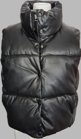 Steppgilet “ Made in Italy “ Größe 38/40 in Schwarz/Kunstleder
