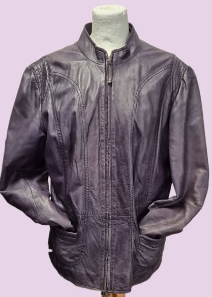 Jacke " Montgomery " Größe 38 in Pflaume/Leder