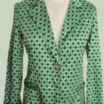 Blazer “ Made in Italy “ Größe 38 in Lime/Smaragdgrün gemustert 49% Baumwolle
