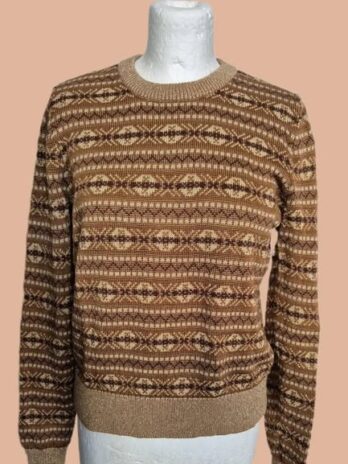 Pulli “ Ralph Lauren “ Größe 36/38 in Cognac/Dunkelbraun/Gold/Lurex 61% Baumwolle 34% Viscose