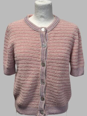Weste “ Rich & Royal “ Größe 36 in Altrosa/Pink/Hellblau/Lurex gestreift