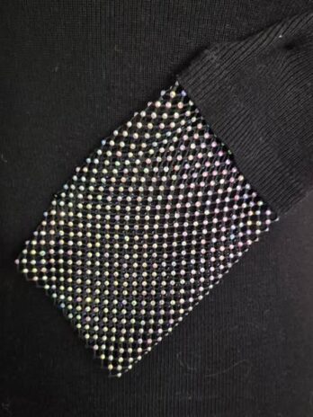 Rolli “ Kaos “ Größe 36 in Schwarz/Silber/Steine bestickt 72% Viscose