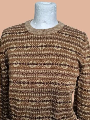 Pulli “ Ralph Lauren “ Größe 36/38 in Cognac/Dunkelbraun/Gold/Lurex 61% Baumwolle 34% Viscose