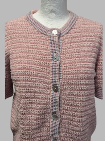 Weste “ Rich & Royal “ Größe 36 in Altrosa/Pink/Hellblau/Lurex gestreift