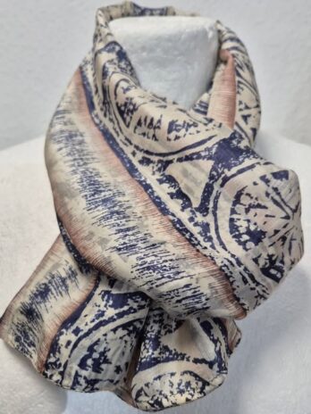 Schal “ Esprit “ in Dunkelblau/Offwhite/Taupe gemustert Viscose