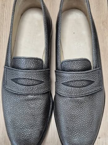 Loafers “ Handmacher “ Größe 38 in Anthrazitgrau/Leder klassisch holzgenagelt