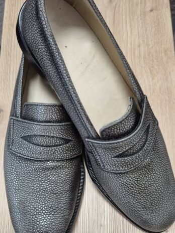 Loafers “ Handmacher “ Größe 38 in Anthrazitgrau/Leder klassisch holzgenagelt