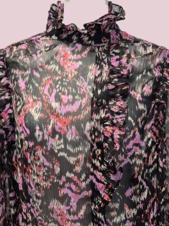 Bluse “ S. Oliver “ Größe 36 in Schwarz/Beere/Rot gemustert