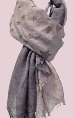 Schal “ Cartoon “ in Taupe/Altrosa 100% Viscose