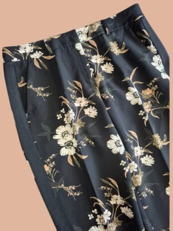 Hose “ S. Oliver Black Label “ Größe 38 in Schwarz/Cognac/Olivgrün/Beige gemustert