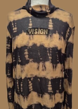 Shirt “ Marc Aurel “ Größe 42 in Schwarz/Camel/Batik 100% Viscose