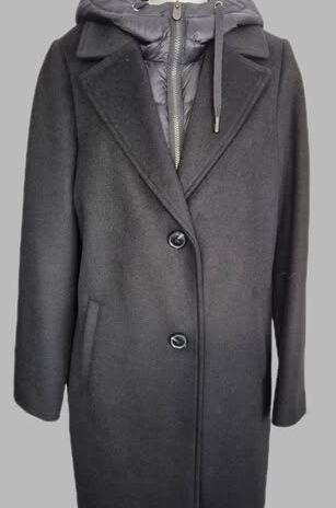 Mantel mit Kapuze “ Comma “ Größe 40 in Schwarz 41% Wolle (Kapuze abnehmbar)