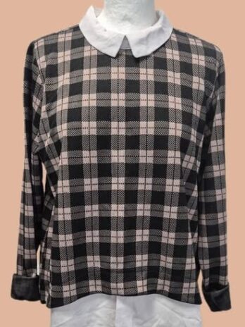 Blusenshirt “ FB Sister “ Größe 38 in Camel/Schwarz gemustert 15% Viscose