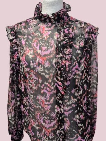 Bluse “ S. Oliver “ Größe 36 in Schwarz/Beere/Rot gemustert