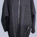 Mantel mit Kapuze “ Made in Italy “ Größe OS (44-46/48) in Dunkelblau 35% Viscose