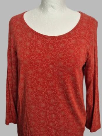 Shirt “ Gudrun Sjöden “ Größe 38 in Terracotta/Beige gemustert 94% Lyocell
