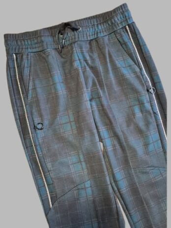 Hose “ Benedikt By Jones “ Größe 36/38 in Anthrazitgrau/Petrol kariert elastischer Bund 33% Viscose