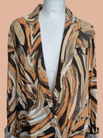 Blazer “ Jones “ Größe 38 in Olivgrün/Peach/Beige gemustert NEU! 100% Viscose