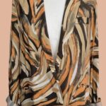 Blazer “ Jones “ Größe 38 in Olivgrün/Peach/Beige gemustert NEU! 100% Viscose