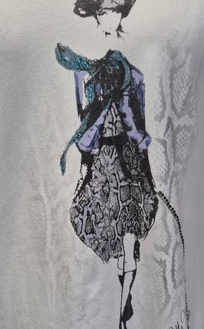 Shirt “ Jette Joop “ Größe 38/40 in Weiß/Print 47% Baumwolle 47% Modal