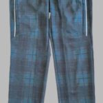 Hose “ Benedikt By Jones “ Größe 36/38 in Anthrazitgrau/Petrol kariert elastischer Bund 33% Viscose
