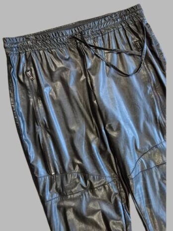Hose “ Benedikt By Jones “ Größe 46 in Schwarz/Kunstleder elastischer Bund
