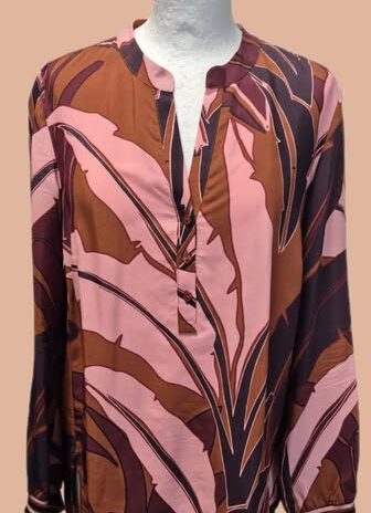 Bluse “ Jones “ Größe 38 in Beere/Cognac/Rosa 100% Viscose