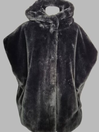 Gilet mit Kapuze “ Beaumont “ Größe OS (38-40/42) in Schwarz/Webpelz
