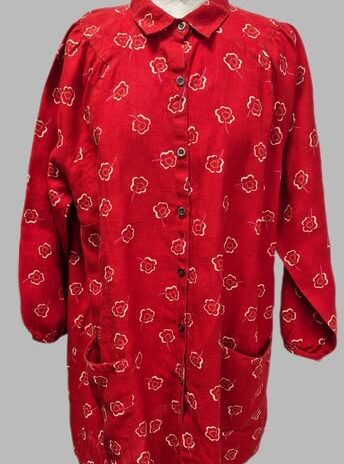 Blusenjacke “ Gudrun Sjöden “ Größe OS (38-40/42) in Rot gemustert 100% Leinen