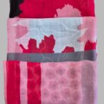 Schal “ Esprit “ in Rot/Hellgrau/Rosa floral gemustert