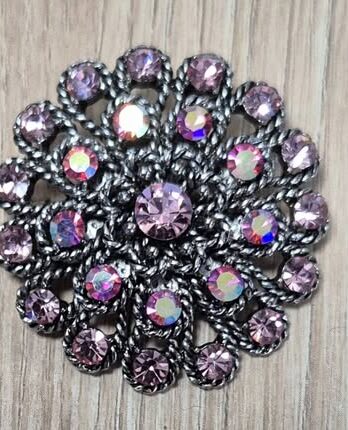 Brosche “ Day & Eve “ in Rosa/Silber